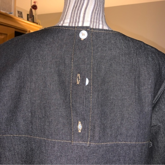 Mignon Doo black denim crop top womens sz M - Picture 6 of 8